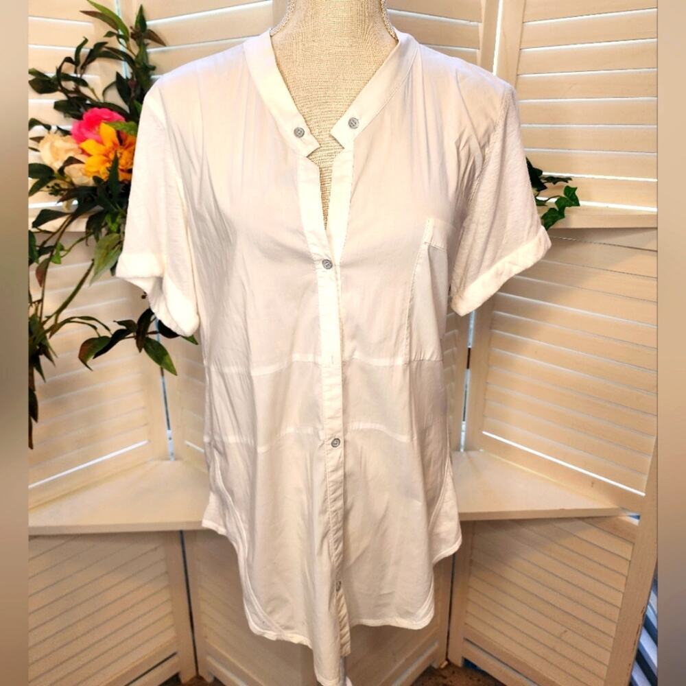 HELMUT LANG WHITE BUTTON DOWN WITH POCKET SIZE LARGE